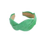 Elastici per capelli intrecciati in Europa e negli Stati Uniti, in tinta unita, alla moda, accessori per capelli da donna (verde)