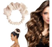 Elastici per capelli lunghi e medi, senza calore, per dormire durante la notte, elastici per capelli per ragazze, elastici per capelli e coda di cavallo (beige, grande)