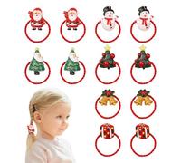 Elastici per capelli natalizi, con pupazzi di neve, corda elastica per coda di cavallo, accessori per donne, bambini, famiglie, amanti, figlie, amici