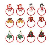 Elastici per Capelli Natalizi,Confezione da 12 Elastici Natalizi Babbo Natale | Fascini Per Feste Unisex Bambini Donne Famiglie Ragazza