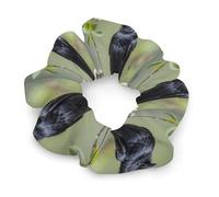 Elastici per capelli neri con uccelli corvi su un ramo, da donna, nessun danno, morbidi elastici per capelli con motivi stampati alla moda, fasce per capelli in raso per coda di cavallo, chignon