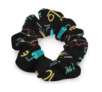 Elastici per capelli neri da donna con tema matematica e algebra, elastici che non danneggiano i capelli, ideali per trecce e code di cavallo di lunga durata. Accessori per capelli.