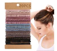 Elastici per Capelli Non Dannosi Elastici Senza Braccialetti Retrò | 20 Pezzi per Capelli Spessi per Donne Ragazze Yoga Corsa Bici Lavori Casa Viaggi Escursioni Cucina