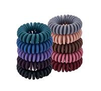 Elastici per capelli opachi a spirale (colorati, 10 pezzi), elastici per capelli spessi, elastici per capelli da donna, elastici per capelli senza pieghe, elastici per capelli per tutti i tipi di