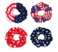Elastici per capelli patriottici per il 4 luglio, con bandiera americana, elastici per capelli per il giorno dell'indipendenza, decorazioni per la festa nazionale, 4 pezzi
