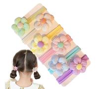 Elastici per capelli per bambine | 6X fasce per capelli con fiocco a fiori | supporto elastico coda di cavallo clip per capelli per bambina access