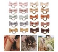 Elastici per capelli per bambine e bambine, con fiocchi in lino, 20 pezzi, elastici per capelli in nylon, elastici per coda di cavallo, piccoli accessori per capelli, regali per ragazze e bambini per