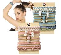 Elastici per capelli per donne e ragazze, 20 braccialetti bohémien a doppio uso e cravatte per capelli spessi/code di cavallo, nessun danno senza pieghe elastici per capelli elastici per coda di
