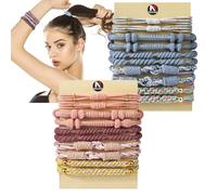 Elastici per capelli per donne e ragazze, 20 braccialetti bohémien a doppio uso e cravatte per capelli spessi/code di cavallo, nessun danno senza pieghe elastici per capelli elastici per coda di