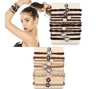 Elastici per capelli per donne e ragazze, 20 braccialetti bohémien a doppio uso e elastici per capelli spessi/code di cavallo, nessun danno, nessun piega, elastici per capelli, elastici per coda di