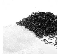 Elastici per capelli piccoli, 2000 elastici in gomma per capelli sottili, mini accessori per lo styling dei capelli, per coda di cavallo, per bambini, bambine, non fanno male (1000 pezzi neri + 1000