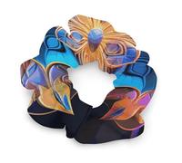 Elastici per capelli rettangolari con mandala da donna, nessun danno, morbidi elastici per capelli con motivi stampati alla moda, fasce per capelli in raso per coda di cavallo, chignon, allenamento e