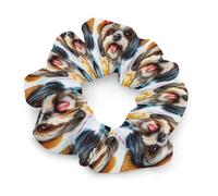 Elastici per capelli Shih Tzu per l'estate, la spiaggia e il divertimento, con chiffon, fasce elastiche per capelli, fermacoda, accessori per capelli.
