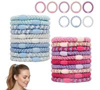 Elastici per capelli sottili, 20 pezzi, colore blu e rosa, per capelli spessi e ricci, per sport, ufficio e tempo libero, morbidi come accessorio per lo styling