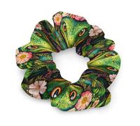 Elastici per capelli verdi a forma di serpente e floreali con chiffon, fasce elastiche per capelli, fermacoda, accessori per capelli, elastici per capelli
