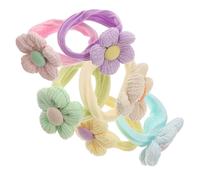 Elastici per Chioma a Fiore per Bambine, 6 Pezzi, Morbidi | Accessorio in Stoffa Fascia Elastica, Comodo da Indossare e Rimuovere, per Neonate e Ragazze