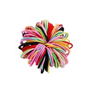 Elastici per Chioma Bambina 100pezzi in Nailon Anelli Colorati | Uso Quotidiano, Facili da Abbinare, Morbidi Sulle Mani, Accessori per Acconciature Colore Casuale