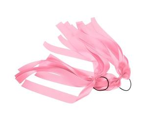 Elastici per Chioma Fiocco 2 Pezzi in Raso Rosa | Stile Morbido e Minimalista, Design Versatile per Coda e Trecce, per Ospiti a Nozze e Feste