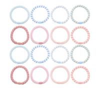 Elastici per Chioma Intrecciati 16 Pezzi Rosa Blu per Ginnastica | Gomma e Poliestere, Effetto senza Segni, Mix Coordinato, per Chioma Lunghi Ricci, Danza e Lavoro