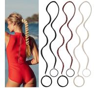 Elastici per coda di cavallo, elastici per capelli, per sport, non danneggiano la coda di cavallo, resistenti e intrecciati, per acqua e vento, per capelli lunghi, spessi, ricci, sottili (3 pezzi, 89