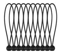 Elastici Per Telone Con Sfera 10 Pezzi Corde Elastiche Con Pallina Per Tenda Da Sole Telo Copertura Campeggio E Fissaggio Bandiere Elastici Antivento Impermeabili (Cavo nero da 3,5 mm, 20 cm)