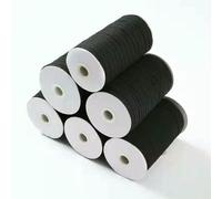 Elastici piatti in gomma fai da te da 180 m/90 m, 3/5/6 mm, per larghezza, cordino elastico per artigianato, nastro elastico per cucito, nero, 12 mm x 90 m