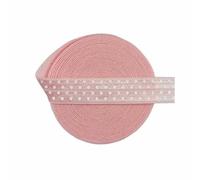 Elastici pieghevoli con stampa a pois da 5/8" e 15 mm, in spandex e raso, per capelli, per cucire abiti, 2,5 x 10 iarde, colore rosa, 15 mm, 10 iarde