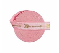 Elastici pieghevoli con stampa a pois dorati, 5 iarde, 5/8" 15 mm, fasce in spandex, per capelli, fascia per tutù, cucito, abito - Freccia dorata B - Rosa - 15 mm - 100 iarde