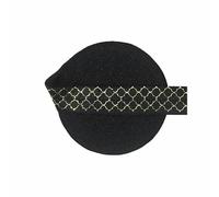 Elastici pieghevoli con stampa a pois dorati da 5 iarde, 5/8" 15 mm, fasce in spandex per capelli, fascia per tutù, cucito, griglia, nero, 15 mm, 5 iarde