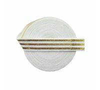 Elastici pieghevoli con stampa a pois dorati da 5 iarde, 5/8" 15 mm, fasce in spandex per capelli, fascia per tutù, cucito, bianco, 15 mm, 10 iarde