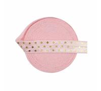 Elastici pieghevoli con stampa a pois dorati da 5 iarde, 5/8" 15 mm, fasce in spandex per capelli, fascia per tutù, cucito, abito, pois A, rosa chiaro, 15 mm, 10 iarde