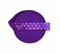 Elastici pieghevoli con stampa a pois dorati da 5 iarde, 5/8" 15 mm, fasce in spandex per capelli, fascia per tutù, cucito, vestito, pois A-viola-15 mm-100 iarde