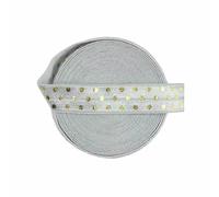 Elastici pieghevoli con stampa a pois dorati da 5 iarde, 5/8" 15 mm, fasce in spandex per capelli, fascia per tutù, cucito, abito, pois A-argento-15 mm-2 iarde