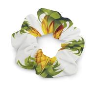 Elastici resistenti a forma di ananas gialle su sfondo bianco, per tutti i tipi di capelli, morbidi elastici per la maggior parte delle occasioni, non danneggiano, graziosi accessori per coda di