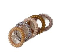 Elastici Spirale Capelli Donna 5 pz/set Cavo Telefonico Scrunchies Legami Dei Capelli A Spirale Sfumatura di Colore Stampa A Scacchi Del Telefono Fascia Elastica Accessori for(6)