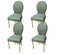 Elasticizzati Coprisedia con Schienale Rotondo Copri Sedia Cucina 4/6 Pezzi Non Universale Piccolo/Grande Fodere Coprisedia per Sala da Pranzo in Legno Schienale Ovale,(Pea Green,2pcs L)