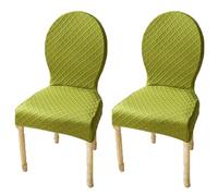Elasticizzati Coprisedia con Schienale Rotondo Copri Sedia Cucina 4/6 Pezzi Non Universale Piccolo/Grande Fodere Coprisedia per Sala da Pranzo in Legno Schienale Ovale,(Grass Green,2pcs L)