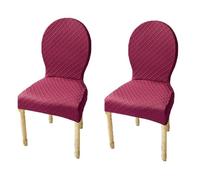 Elasticizzati Coprisedia con Schienale Rotondo Copri Sedia Cucina 4/6 Pezzi Non Universale Piccolo/Grande Fodere Coprisedia per Sala da Pranzo in Legno Schienale Ovale,(Rose Red,2pcs L)