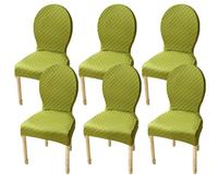Elasticizzati Coprisedia con Schienale Rotondo Copri Sedia Cucina 4/6 Pezzi Non Universale Piccolo/Grande Fodere Coprisedia per Sala da Pranzo in Legno Schienale Ovale,(Grass Green,6pcs L)