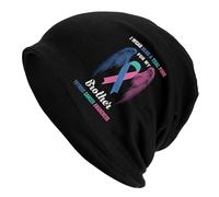 Elasticizzato Beanie Elastico I Wear Blue Teal Pink for My Brother Thyroid Cancer Awareness Berretti in Maglia Caldi Berretto da Corsa per Motociclismo, Ciclismo, Arrampicata