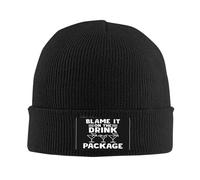Elasticizzato Berretto Sportivo,Blame It On The Drink,Cappellini Skull,Antivento Cappello Running per Correre,Uomo,Sci