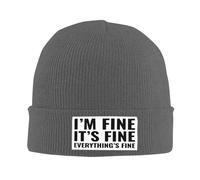 Elasticizzato Berretto Sportivo I'm Fine It's Fine Everything is Fine Berretto Beanie Unisex Cappello Lavorato per Uomo All'aperto Adulto