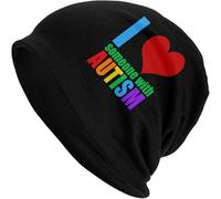 Elasticizzato Knit Hat,I Love Someone with Autism,Clape Berretto,Anti Sudore Teschio Cappello per Uomo,All'Aperto,Adulto
