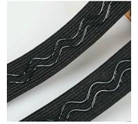 Elastico antiscivolo per cucire, elastico ondulato, con impugnatura in silicone, accessori per la realizzazione di parrucche, in gomma nera da 30 mm e 2 m