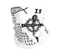 Elastico Bandana,Jesus is My God My King My Lord My Savior Religion,Decorazione facciale Stampato Cerchietto per Capelli per Ciclismo Donna Escursionismo 26X30cm