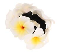 Elastico Chioma Fiore Hawaiano Plumeria Bianco per Donne