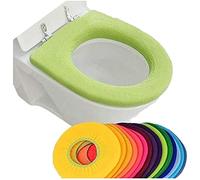 Elastico Colore puro Caldo Toilet Seat Cover Pad Cuscino Riutilizzabile Vasino Training Seat Covers Fodere Lavabile Toilet Warmer Mat O Type Peluche Decorazione Bagno Colore Casuale Professionale
