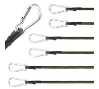 Elastico con moschettone, 6 espansori con moschettone, 2 x 30 cm, 2 x 60 cm, 2 x 90 cm cinghie con gancio, forte tenditore per bagagli, tenditore in gomma con gancio per campeggio e molto altro ancora