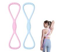 elastico fitness donna 2 pezzi bande elastiche resistenza 35 lbs per allenamento a casa gambe glutei braccia colore blu viola tonificazione corpo esercizi giornalieri per uso domestico uffic