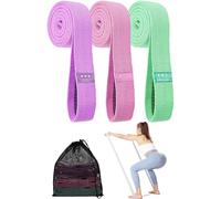 Elastico Fitness lunghe, Elastici Palestra tessuto Set Di 3, Bande Elastiche con Guida Allenamento E Borsa Portaoggetti, Elastici Allenamento per yoga, Pilates, Fitness, stretching